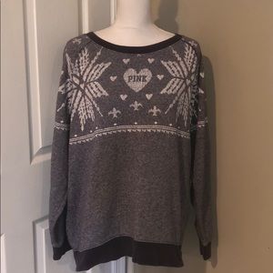 PINK VS Snowflake Thermal Loose Fit Sweater Size M